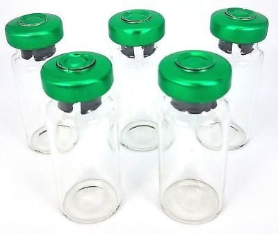 10mL Depyrogenated Sterile Clear Borosillicate Glass Serum Vials - 3 Pack - Green