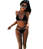 Mansy Women's Sexy Bandage Cross Criss Cut Out Bikini Swimsuit Swimwear