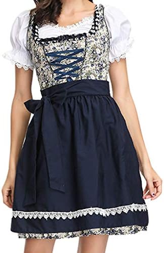 Mikilon Women's German Dirndl Dress Costumes for Bavarian Oktoberfest Carnival Halloween