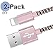 BECASO QQ22 Nylon Braided iPhone Cable for iPhone 6/6s/6 Plus/6s Plus, iPhone 5/5s,iPhone 7/7 Plus, iOS Devices, 2 Piece