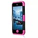 Case for iPod Touch 5 Case for iPod Touch 6 Case, Dual 3 in 1 Hard PC Case + Silicone Shockproof Heavy Duty High Impact Armor Hard Case Cover for Apple iPod touch 5 6th Generation (black+hot pink)