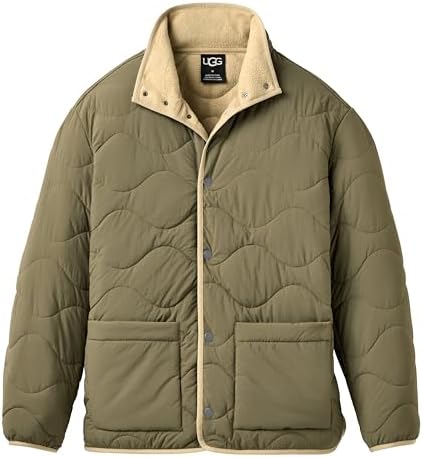 UGG Men's Ashbury Uggfluff Peacoat Jacket, Chestnut, XXL at Amazon