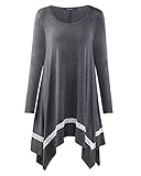 OUGES Women's Long Sleeve Loose Casual T-Shirt Dress