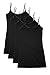 Bozzolo RT1002 PK Ladies Adjustable Spaghetti Strap Long Tank Top 4Pack -Black L