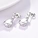 GULICX Silver Tone White CZ Clear Zircon Engagement Party Women Sparkle Dangle Earrings