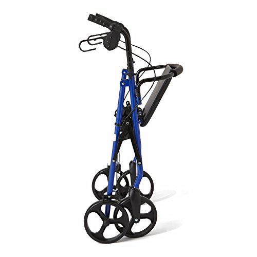 Medline Standard Steel Folding Rollator Walker with 8" Wheels, Supports