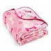 Allisandro 350 GSM-Super Soft and Premium Fuzzy Flannel Fleece Pet Dog Blanket, The Cute Paw and Bone Design Washable Fluffy Blanket for Puppy Cat Kitten Indoor or Outdoor, Pink, 39" x 31" primary