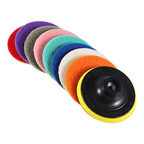 LiebeWH M14 Thread Polishing Pads, 100mm Wet Diamond Polishing Pads Grinding Discs Tool with Special Binding Agent For Granite Concrete Marble Polish