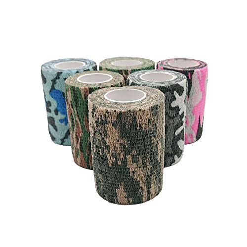 3 Inch X 5 Yards Self Adhesive Bandage 12 Rolls Self Adhesive Tape Cohesive Bandage Tape Strong Elastic Sports Tape for Wrist Stretch Athletic Tape for Ankle Sprains and Swelling,12 Camouflage Colors