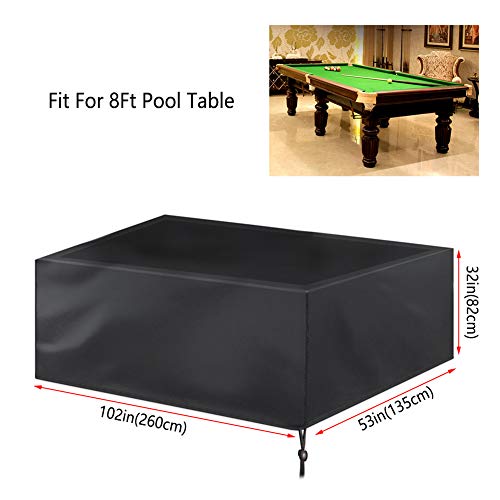 Aidetech 8 FT Indoor & Outdoor Billiard Pool Table Cover with