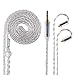 Hifihear Upgraded Silver Plate Replacement Cable,8 Core Headset Braided Silver Plated Wire Upgrade Earphone Cable etc.(Silver- MMCX 3.5mm)