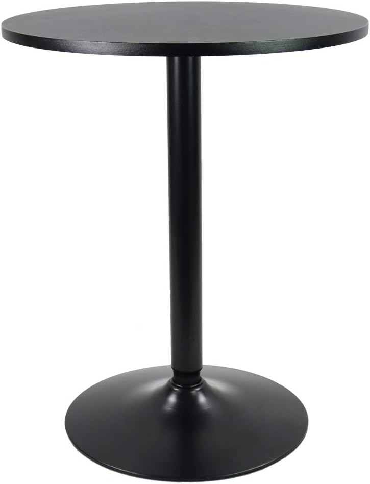 KKTONER Round Bar Table 23.6-Inch Top for Cocktail Bar Pub Dining Bistro (28.7H, Black): Kitchen & Dining