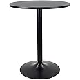 KKTONER Round Bar Table 23.6-Inch Top for Cocktail Bar Pub Dining Bistro (28.7H, Black)