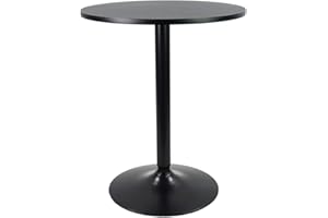KKTONER Round Bar Table 23.6-Inch Top for Cocktail Bar Pub Dining Bistro (28.7H, Black)