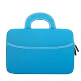 MoKo Fire HD 10 Inch Kids Tablet Sleeve Case Bag, [Shock-Proof] Zipper Handle Pouch Portable Neoprene Case Cover for Amazon Fire HD 10 Kids Edition, Kindle Fire HD 10.1 Inch - Blue