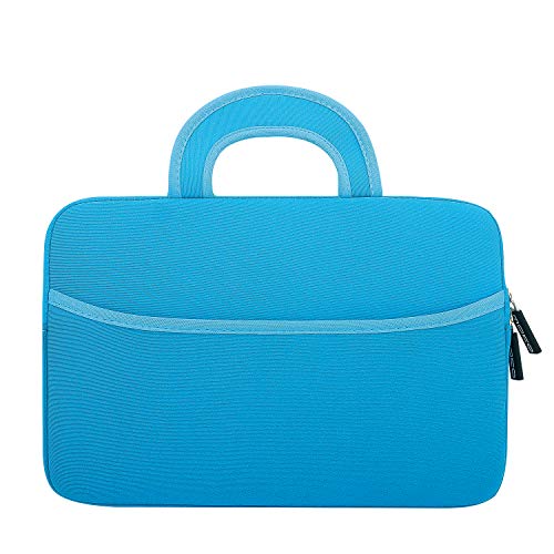 MoKo Fire HD 10 Inch Kids Tablet Sleeve Case Bag, [Shock-Proof] Zipper Handle Pouch Portable Neoprene Case Cover for Amazon Fire HD 10 Kids Edition, Kindle Fire HD 10.1 Inch - Blue