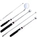 5 Pieces Magnetic Pick-up Grabber Tool including 15 lb/ 10 lb/ 3 lb/ 1 lb Pick-up Rod and Round Inspection Mirror, Telescoping Handle 360 Swivel for Extra Viewing Pickup Dead Angle
