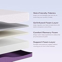 Queen Mattress, Sersper 12 Inch Gel-Infused Memory