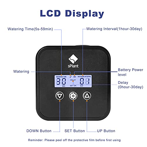 sPlant [Upgraded Pump] LCD Automatic Drip Irrigation Kit for 15 Plants