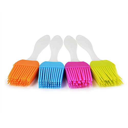 4 Silikon Backpinsel Set - Spülmaschinenfeste Küchenpinsel Für Grillen, Backen & Kochen