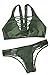 Cupshe Fashion Women's Olive Cross Bikini Set Beach Bathing Suit (S)