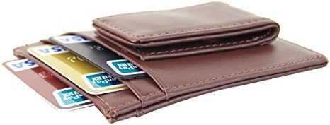RFID Blocking Leather Money Clip front pocket wallet with magnet clip and card ID Case