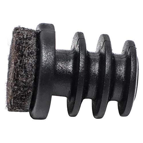 Adsamm® / 16 x Felt glides for tubes/black/Ø 16-18 mm/round/Premium quality ripped inserts with felt for tubular steel chairs