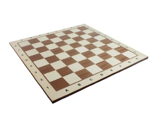 Chess Board No. 6 - Exact Detail and Lettering for Professional Tournament Use - Mahogany and Sycamore Wood