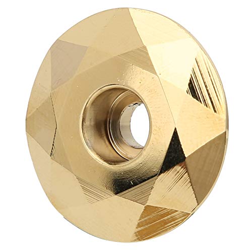 Keen so Bicycle Headset Cap & Screw, 2 Colors Light Bicycle Aluminum Headset Top Cap Titanizing Cover Bicycle Modification Accessories(Gold)