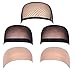 Fani 5 Pieces Nylon Wig Caps Natural Nude Beige and Black Color Stretchy Close End Wig Caps Black Mesh Open end Wig Caps