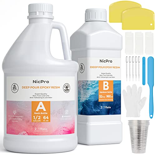 Deep Pour Epoxy Resin Kit - 96 Oz (2:1 Mix) For River Tables & 2-4 Inch Pours