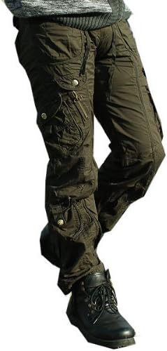Amazon Ca0 プレミアム カーゴパンツ メンズ スタイリッシュ スリム ミリタリー カジュアルパンツ スキニー カーゴ 細身 仕事着 おしゃれ 男 作業服 ズボン ワークパンツ ダークカーキ L ロングパンツ 通販