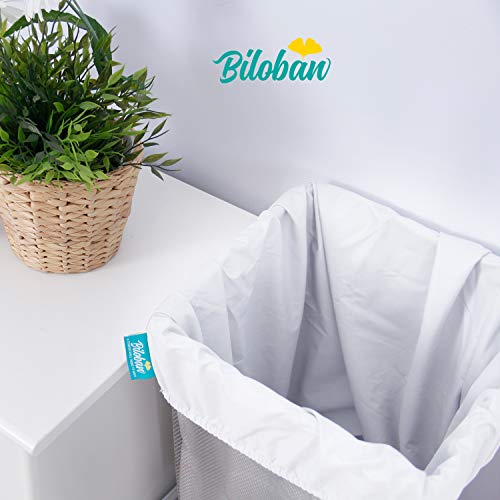 Biloban Diaper Pail Wet Bags 2 Pack, Water-Resistant Washable Diaper Pail Liner for Cloth Diaper, Laundry Garbage Trash Can Travel, White + Pink - Thumbnail 7