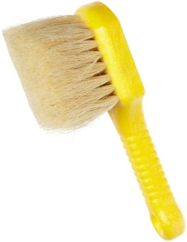 Rubbermaid Commercial Short Plastic Handle Utility Brush, Tampico Fill, 2-Inch Trim Length, 8-Inch Length, Yellow (FG9B3000YEL)