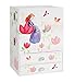 JewelKeeper Princess Musical Jewelry Armoire with 2 Pullout Drawers, White and Pink Flower Design, Waltz of the Flowers Tune