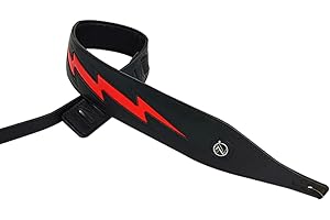 YUEKO Cool Lightning Pattern/Flame Guitar Strap Strap for Electric Guitar/Bass