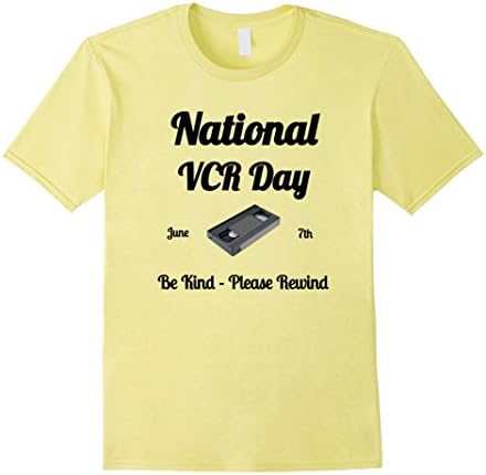 Men's VCR Rewind VHS T-Shirt Small Lemon