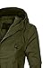 LE3NO Womens Military Anorak Safari Jacket with Pockets,L3NWJC872_OLIVEGREEN,Medium