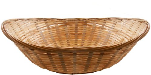 Set Of 8 Vintage Oval Natural Bamboo Wicker Bread Basket Storage Hamper Display Trays