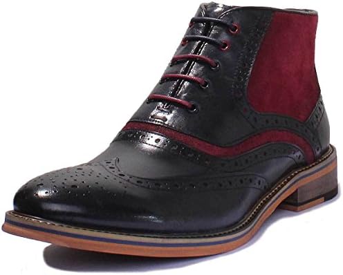 Justin Reece Hawkin Mens Leather Lace up Commando Sole Distressed Leather Look