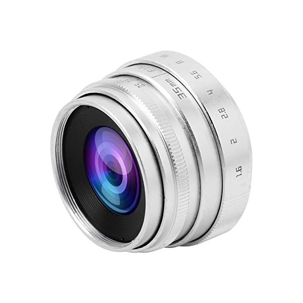 Kameraobjektiv, 35 mm F1.6 CCTV C-Mount Manuelles Digitales Objektiv mit Fester Apertur für Sony NEX, M4/3, FX(Silber) – Bild 7
