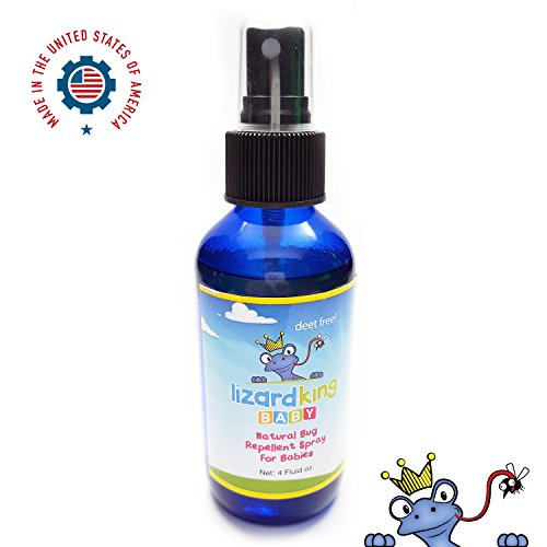 Lizard King Natural Mosquito Repellent Spray for Babies, Kids, and even Adults! DEET Free. Made with Citronella, Lavender Lemon Eucalyptus, Lemongrass, Rosemary, Peppermint and other natural scents. Great for Children Outdoor Play, BBQs, Camping, Hiking, Picnics, Gardening and more! (4 oz)