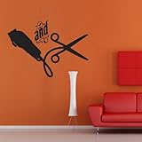Wall Decal Decor Decals Sticker Art Beauty Salon Hair Words and Haircut Scissors (M361)