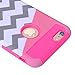 iPhone 6S Plus Case,iPhone 6 Plus Case,BAISRKE [2in1] Heavy Duty Hybrid Hard Case for Apple Iphone 6/6S Plus(5.5 inch) Powder Blue Mint Teal and Coral Pink Split Chevron Design Cover (Rose)