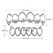 LuReen Silver Vampire Fangs 6 Open Face Outline Grillz Teeth Top Bottom Set Hip Hop Teeth (Silver)