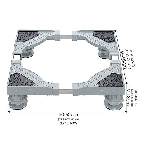YOMYM Universal Mobile Base with 4 Strong Feet Multi-Functional Adjustable Base for Adjustable Dryer, Washing Machine and Refrigerator