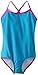 Kanu Surf Little Girls' Mermaid Solid One-Piece Swimsuit, Blue, 4