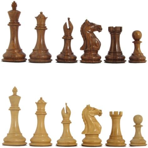 4" MoW Honey Rosewood Imperator Signature Staunton Chess Pieces