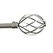 H.VERSAILTEX Window Curtain Rods for Windows 48 to 84 Inches Adjustable Decorative 3/4 Inch Diameter Single Window Curtain Rod Set with Twisted Cage Finials, Nickel