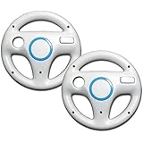 AMAZECO White Mario Kart Racing Wheel for Nintendo Wii Remote Games, Pack of 2